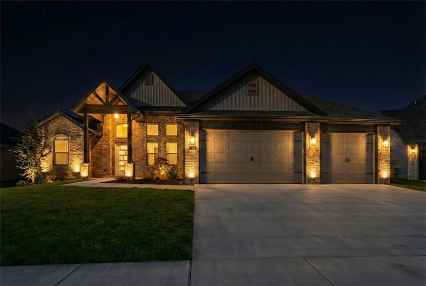 Presold selections available, call the listing agent for more details. The Polested is designed for both style and functionality, featuring an open-concept layout with 4 bedrooms and 2.5 bathrooms. The kitchen is a dream, with custom cabinetry, granite countertops, and stainless steel appliances. The living room is warm and inviting with wood floors, a stunning wood beam, and a cozy fireplace. The primary suite is a true retreat, featuring a trayed ceiling, a tiled shower, and his-and-hers closets. Additional perks include a 3-car garage, fenced yard, gutters, and a covered patio—perfect for outdoor enjoyment. Taxes are based on land only. Pictures are of a similar plan and finish. Still under construction with an estimated completion date of mid-June.