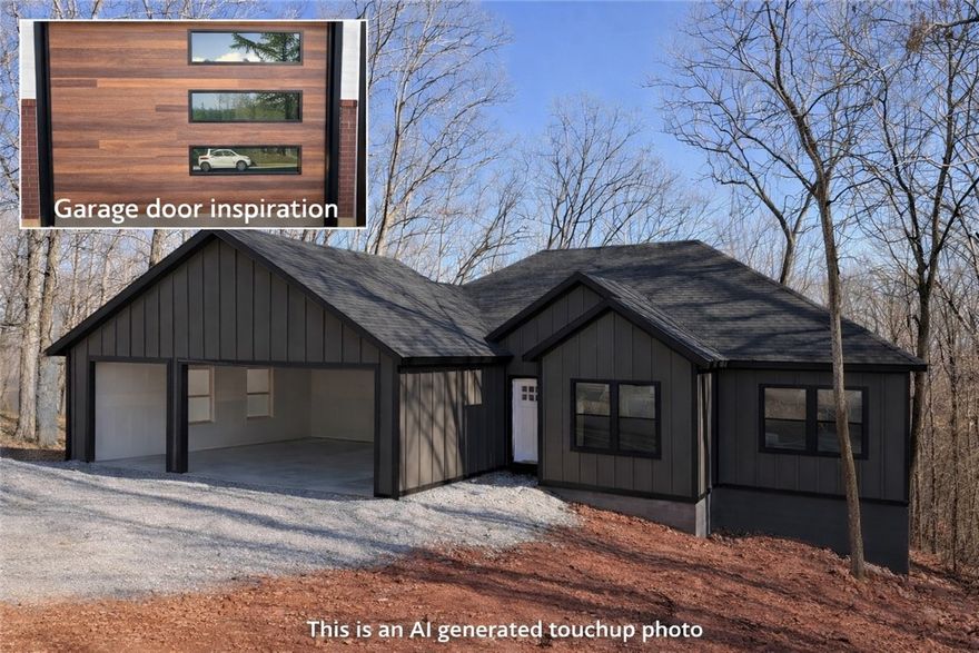 Measured 1,817 SF! 4BR/2BA new build on a sewer lot with 3-car garage, steps to  a trail entrance (Lago Vista) & minutes to Lake Avalon. Open floor plan: front bedroom/office, two secondary bedrooms on right, and a private primary suite off the kitchen on left. Kitchen features quartz countertops, gold hardware & an island.
Primary bath offers dual closets, dual vanities, large tub and separate shower. Modern exterior & designer touches, plus a back deck & low-maintenance yard. *Roof is Tamco Titan XL (class 3 shingle).  
Photo is AI generated. Professional photos to come.