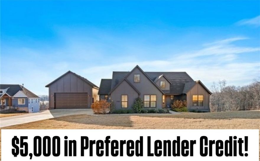 Buyer Incentive: Offering $5,000 in preferred lender credit. The complete lake experience is set up, ready and waiting on you! Step inside and enjoy the gorgeous views from inside the home or while relaxing by the fireplace on the back deck. This 3 bdrm, 3 bath home showcases 2 master suites, an open split floor plan w/3rd bdrm having built-in bunk beds. Designer touches throughout the home include several upgrades like custom cabinetry, luxury vinyl plank flooring, modern lighting, gourmet kitchen, built-ins and so much more. As spectacular as the homes is, the newly added 25x30 garage/shop w/10ft garage door, epoxy floors, hexagon shop lights & led lights, heated/cooled & Sonos is impressive on its own. And, most importantly w/any lake home, the dock! This home comes w/a 28ft boat slip in community boat dock & lakefront common area.  Invisible fence, starlink & most furniture convey w/ home. Option to purchase 2023 Masterceaft X 24 fully loaded Gladiator garage storage & gym equipment.