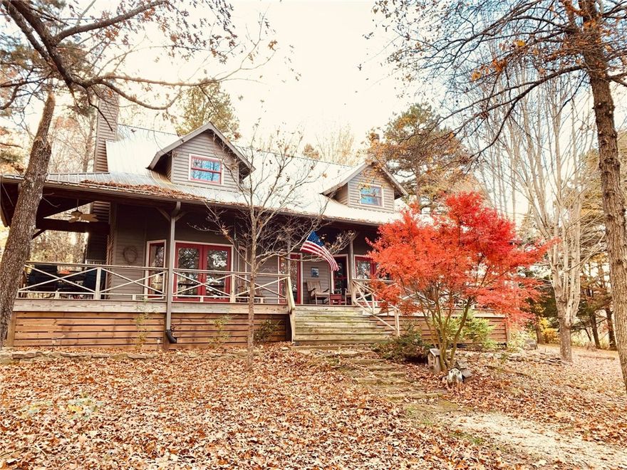The Buffalo River Farmhouse is currently a successful nightly rental and furnishing and appliances are negotiable. With one of the premier locations in the area being only 2 miles to Kyle’s Landing on the Buffalo River, 2 1/2 miles from the mountain biking trails and rock climbing area of Horseshoe Canyon, this home is perfect for anyone seeking a place that is in the middle of all the Buffalo River Wilderness area has to offer. Just a 10 minute drive to Jasper to the East and a 15 minute drive to Ponca to the West. The home is located on over 5 acres & is set back in the woods overlooking a pond with large front and back porches. The 3 large bedrooms each feel like suites. The kitchen was renovated with hickory cabinets and walnut butcher blocks that add to the rustic charm. A new dual-fuel HVAC system was installed in 2022 and new LPV floors added in 2024. The front porch is wired for a hot tub but does not have one.