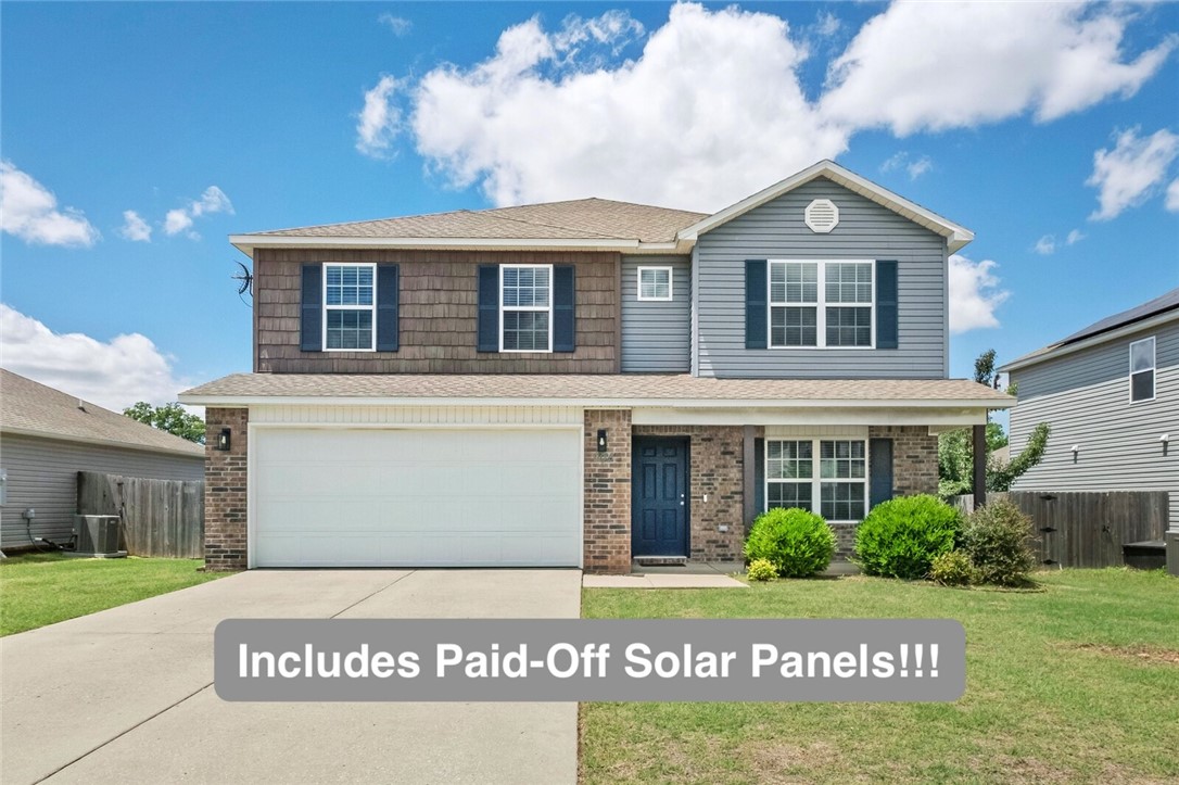 Solar panels included!!! Located in the quiet Kerelaw Castle neighborhood on Bentonville’s west side—close to downtown yet tucked away—this well-maintained, one-owner home offers spacious living with a flowing 2-story floor plan. The open-concept kitchen and living areas are perfect for entertaining, featuring white cabinets and granite countertops. The large master suite includes walk-in closet and an oversized shower. Upstairs you'll find 3 generously sized bedrooms and a HUGE bonus room—ideal as a second living space or playroom. Enjoy low electric bills thanks to SOLAR PANELS. The backyard offers great space for relaxing or playing. No HOA! This home is in a fantastic family-friendly neighborhood with top-rated schools. You’re not just buying a home—you’re investing in the Arkansas lifestyle at its best.