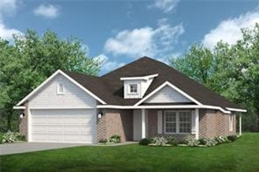 A beautiful one-story ranch-style home defined by the flow of its design. This floor plan is 1763 sq ft and has 3 bedrooms, 2 bathrooms, and a finished 2-car garage with available modifications to fit the needs of you and your family. Featuring an open design between the living room, dining area, and kitchen, the Oak is perfectly equipped to host on any occasion as you and your guests can interact from anywhere in the communal space. In addition, the dining area opens into a spacious covered patio in your backyard perfect for outdoor seating or grilling throughout the year. The combination of these amenities will be perfect for hosting a watch party, grilling out back with some friends, or simply popping a bowl of popcorn for the family with a movie on to close out your day.