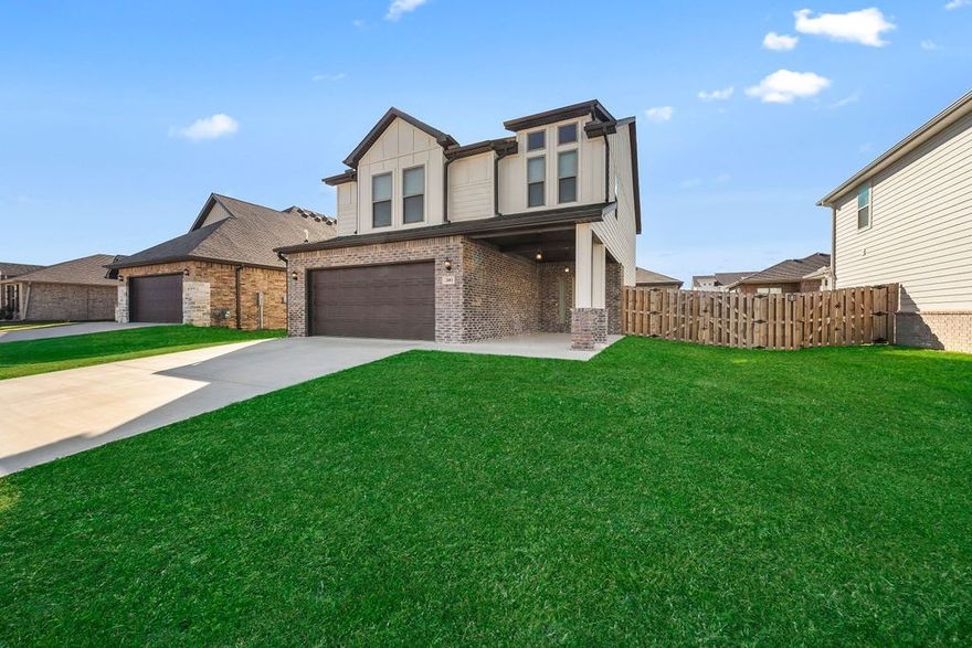 Immaculate home in the Prairie Brook Subdivision! Furnished with top-tier upgrades, including the coveted Aurora Lighting Package, providing customizable, sophisticated illumination. Granite counters grace all kitchen and bathroom surfaces, offering a beautiful finish and real wood cabinetry throughout the home, all equipped with soft-close hinges for a touch of quiet luxury and durability. Wonderful eat-in kitchen with stainless steel appliances, pantry and delightful dining area. Five spacious bedrooms are located upstairs, providing a quiet sanctuary away from the main floor activity. Dedicated laundry room is conveniently located upstairs, making the chore of laundry easy with all bedrooms nearby. Dedicated office is situated on main floor. Luxurious primary suite features a spa-like bath with a dual sink vanity, custom tiled walk-in shower, separate soaking tub and massive walk-in closet. Move-in ready offering ideal blend of luxury finishes, functional design and prime location. Must check this one out today!