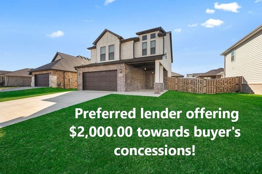 Immaculate home in Prairie Brook Subdivision! Furnished w/ top-tier upgrades, including the coveted Aurora Lighting Package, providing customizable, sophisticated illumination. Granite counters grace all kitchen and bathroom surfaces, offering a beautiful finish and real wood cabinetry throughout the home, all equipped w/ soft-close hinges for a touch of quiet luxury and durability. Wonderful eat-in kitchen w/ ss appliances, pantry and delightful dining area. Spacious bedrooms are located upstairs, providing quiet sanctuary away from main floor activity. Laundry room conveniently upstairs, making it easy w/ all bedrooms nearby. Dedicated office is situated on main floor. Luxurious primary suite features dual sink vanity, custom tiled walk-in shower, separate soaking tub and massive walk-in closet. Move-in ready offering ideal blend of luxury finishes, functional design and prime location. Preferred lender offering $2,000.00 towards buyer's closing costs & prepaids w/ accepted offer! Must check this one out today!