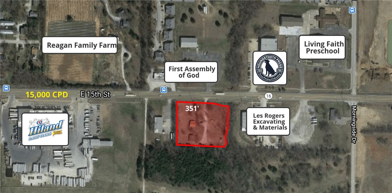 2.37 Acre lot with frontage on 15th St. Perfect for retail or warehouse. 2 miles to Fayetteville High School. 2.7 miles to University of Arkansas. 3 miles to I-49. This south Fayetteville property offers accessibility to surrounding amenities and is a great opportunity for development. The 2.37 acres is being sold for land value. With the addition of 2 new residential subdivisions within 1 mile to the East of the property, traffic and exposure will be increased.
