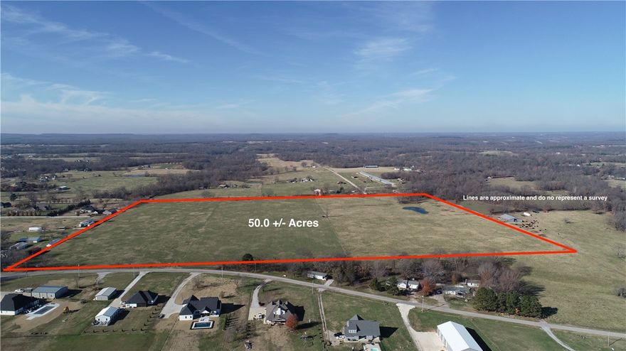 Unleash your investment vision with this extraordinary 50.0 +-acre parcel of pristine, level land located just moments away from the thriving town of Tontitown, Arkansas. Positioned strategically 2 miles south of Highway 412 on Harmon road, this remarkable property boasts a prime location that promises exceptional accessibility and convenience.  With growth and expansion moving west from Tontitown, the canvas for a subdivision is wide open for the right investors.  This property has so many attractive options to explore.  Call today for a tour.  More Acres are available.  See MLS listing #'s 1262027, 1262319 for additional parcel information.
