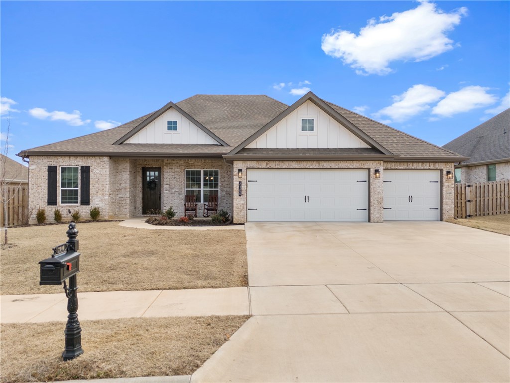 Welcome Home to Arlington Subdivision in Pea Ridge! Situated directly across AR-94 from Pea Ridge Schools and a short drive to all Northwest Arkansas has to offer. Beautiful four bedroom home with split floor plan and three full bathrooms. Features include: granite countertops, painted cabinets, custom trim, covered back porch, and gas log fireplace in the bright and airy Living Room. A formal dining room and custom touches like a mud area, built-ins and so much more! Your sure to appreciate the new full sprinkler system installed in 2024. Come by and see all the details!