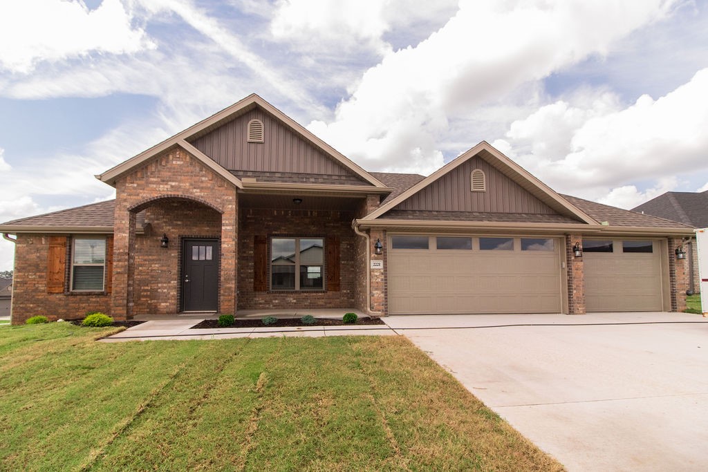 Remarkable new construction 3 bedroom, 2 bathroom single story with 3 car garage home now available. Kitchen is complete w Stainless Steel appliances, gas range, Microwave vent hood, pantry, and granite countertops. Large Fireplace in the living room is the perfect focal point. Details throughout include wood cased windows complete with 2 in blinds. Large front porch, fully sodded oversized yard, landscaping & privacy fence give the home tremendous curb appeal. Keyless pad on garage door for ease of access. Master bath has an oversized tile shower. Exterior brick construction creates long life & ease of maintenance. Covered back porch and super curb appeal makes this a must see home. Interior finishes vary, photos shown are of similar floorplan.