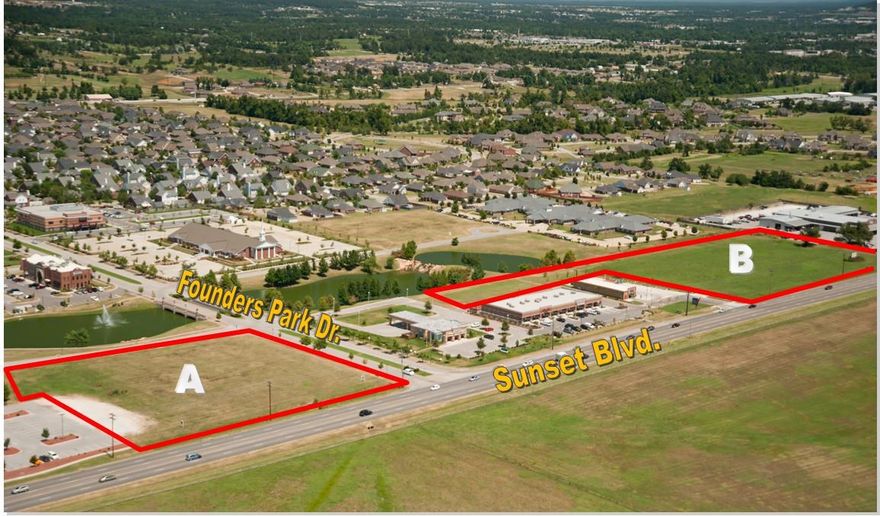 Tract A: Can be subdivided. Located next to the 60,000 SF retail center. Anchored by Harp's Grocery Store.
See attached flyer.