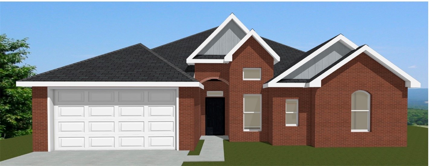 This one level, split floor plan has 4 bedrooms, 2 bathrooms and a 3 car garage. The kitchen's custom cabinets, granite countertops, and stainless steel appliances are just a few fantastic things about this home. Also, it comes with a fence, gutters, and a covered patio! The house is still under construction. Pictures are not of the actual home, but similar plan and finish.