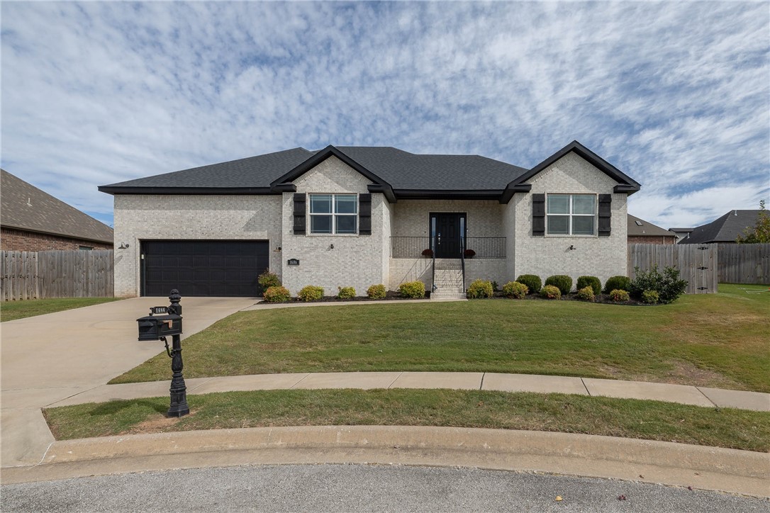 Fantastic one-level, all brick home in Stonebridge Meadows! Situated at the end of the cul-de-sac, this home features hardwood flooring, living room with gas log fireplace, and a second living area with vaulted and beamed ceiling that could be used as an office or Formal Dining. Kitchen offers a large granite bar with room for seating, and stainless appliances. Large Owner's Suite features a tray ceiling, and a private bath with jetted tub, walk-in shower, and large walk-in closet. Outside you'll find a covered back patio, large privacy fenced backyard, and front professional landscaping.