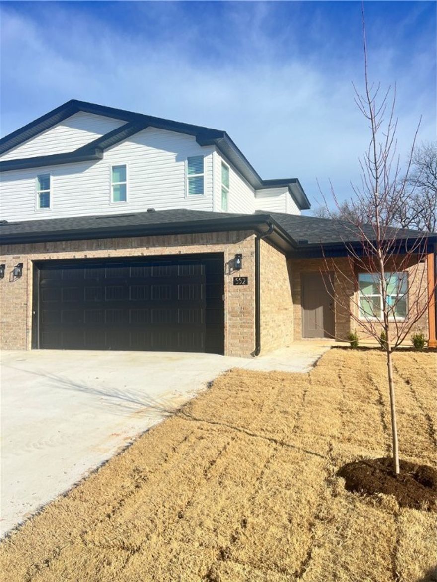 Brand-new duplex townhome offering 3 bedrooms and 2.5 baths in a fantastic Centerton location. The main level features LVP flooring throughout home with upgraded carpet on stairs. Kitchen comes equipped with a refrigerator, and the home also includes a washer and dryer for added convenience. Enjoy an attached 2-car garage with EV plug, a private patio, and a fenced backyard. Located in a great neighborhood close to area schools, the Walmart Distribution Center, and with quick access to all Centerton and Bentonville amenities. Renters are responsible for all utilities and lawncare.