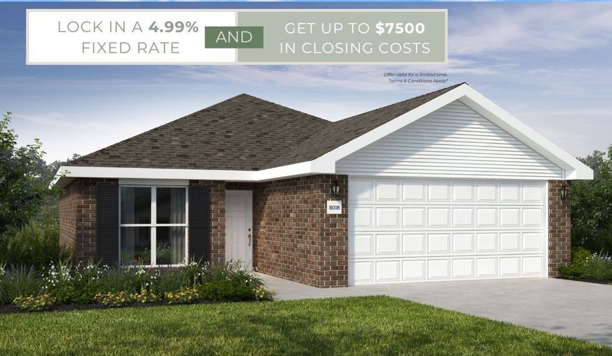 This hybrid plan offers the luxury of a brick exterior, with the affordability
of cottage finishes inside. Gather around the spacious kitchen island with
friends and family, and enjoy the privacy of a secluded primary suite with
a sizable walk-in closet. This 3 bedroom, 2 bathroom plan with modern
finishes is the definition of affordable luxury.

*Taxes subject to change based on new construction.*