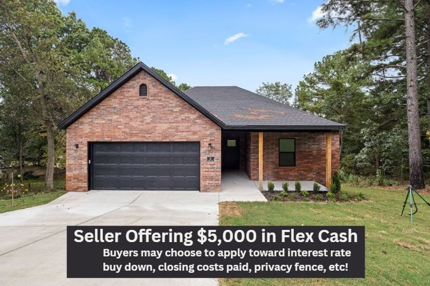 *Seller Offering $5,000 in Flex Cash -- Buyer may choose to apply toward interest rate buy down, closing costs paid, privacy fence, etc* Nice sized lot on a quiet circle street. Super location! An easy 1/2 mile ride to hop on Tunnel Vision mtb Trail. 2 minutes to a Little Sugar Trailhead. 2 minutes to Scotsdale Golf Course on a cart. 5 minutes to dog park. 6 min to Lakepoint Restaurant and Marina on Loch Lomond. Home's interior features an open layout with a large granite island, stainless steel appliances, and a pantry. LVP flooring throughout. Dedicated laundry room. Hot Water recirculation system. Builder offers a TWO YEAR warranty. Come enjoy Bella Vista and all of its beautiful amenities in this NEW home. *3rd room to be considered an office/study or other non-sleeping room. This lot is and will be deeded as a 2-bed septic. Acknowledgment of this fact to be submitted with offer.* *Agent Owned*