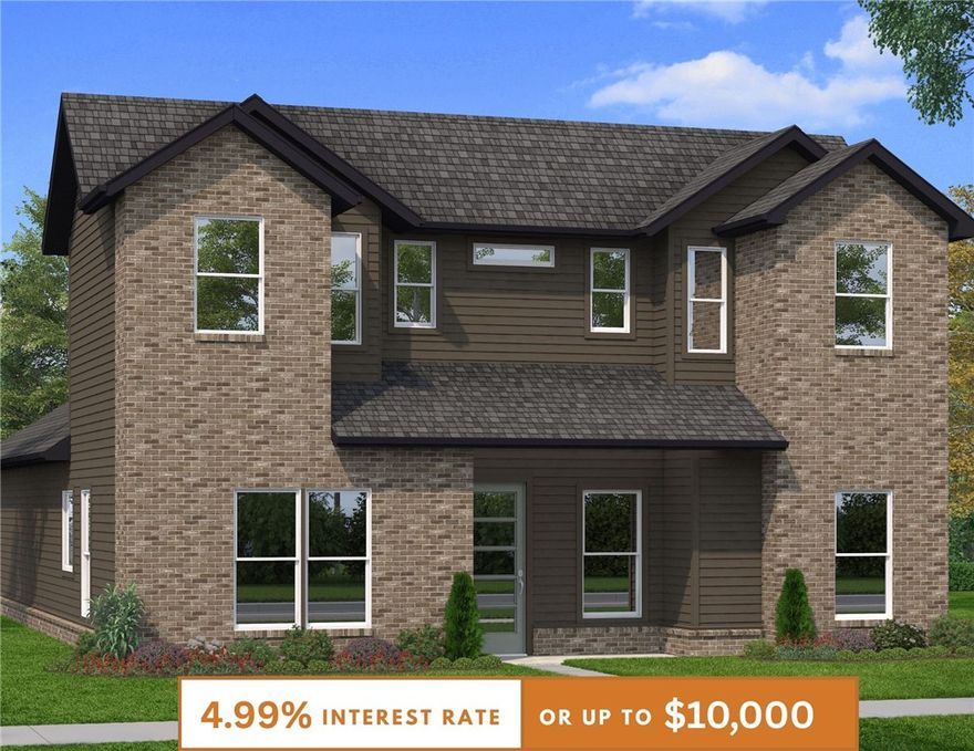 Discover this stunning modern home in the perfect East Fayetteville location—just a short walk to beloved Gulley Park! Fraser floorplan featuring designer finishes throughout! Enjoy a spacious open floorplan with a large living room, electric fireplace with tile to the ceiling, and beautiful wood flooring. The chef’s kitchen boasts 3cm quartz countertops, stainless steel frigidaire professional-grade appliances, custom cabinets to the ceiling with soft close hinges, vented hood, and a walk-in pantry. The luxurious primary suite includes hardwood floors, custom beams, and a spa-like bathroom with walk in tile shower, soaking tub, double sinks and walk in closet. Welcoming entryway with accent wall, pocket office for all of your needs, secondary bedroom downstairs, cubbies to keep you organized, large covered patio, and included blinds and gutters, this home blends comfort, style, and convenience in one unbeatable package. POA maintained lawncare and access to Niokaska Creek Trail from the neighborhood!