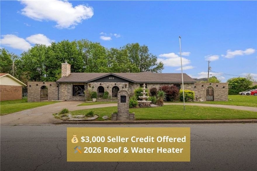 Seller is offering a $3,000 credit. With a brand-new roof & gutters (2026), a new water heater (2026), and 2,453 sq ft, this home offers comfort and flexibility. Features include 3 bedrooms, 2 full baths, and a flex room with its own half bath, perfect for a home office, guest suite, or optional fourth bedroom. Multiple living room spaces and exterior access points create easy flow, and two storage sheds add extra utility. Located in a transition corridor, the property remains residential but sits in an area with zoning flexibility. Minutes from Downtown Emma Ave, Luther George Park, and Springdale High School. Also listed as commercial. See MLS# 1336972. Some images are digitally enhanced.
