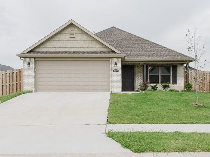 Built in 2023 this 3-bedroom 2 bath home is like new. All appliances convey with accepted offer. Large privacy fenced back yard.