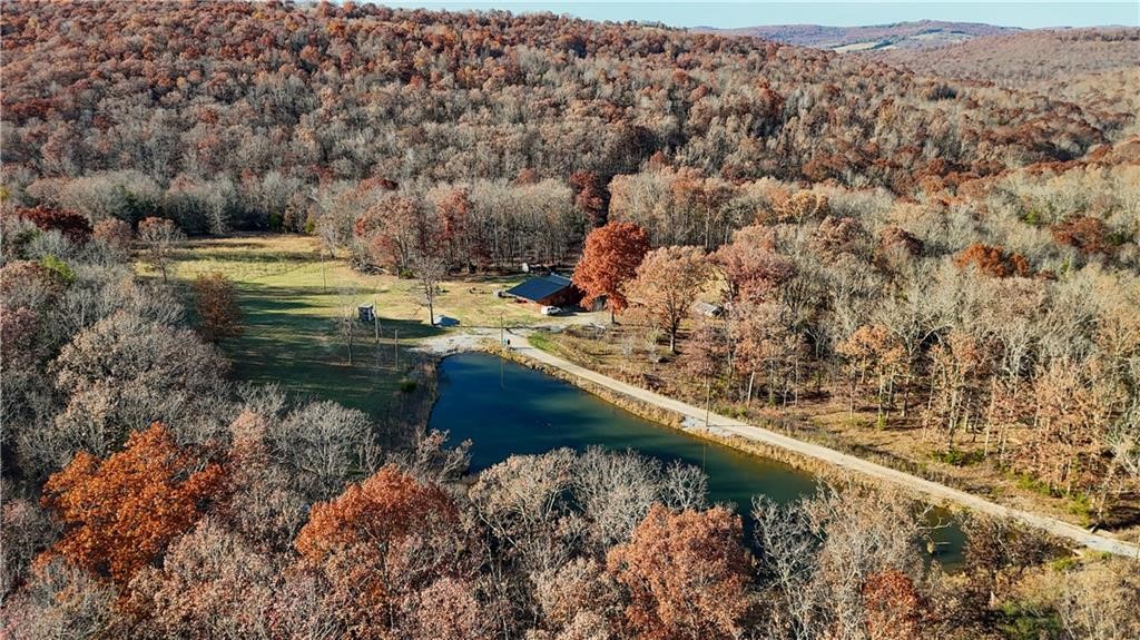 Over 75 scenic acres with a remodeled cabin! Two ponds and two wet weather creeks, with a spectacular view. The cozy home features unparalleled privacy and tranquility, with an inviting living space and natural light. Have some guests over for camping? There are power hookups for two RVās! But donāt miss the classic Ozark view in the backyard. Beautiful bluff and large wet-weather creek adds to the experience. Ponds are stocked with Catfish, Crappie, & Perch. There's also a 25-foot waterfall on the property to enjoy! Land good for Timber as well, sellers last sold some in 1990's. Lots of wildlife has been seen here over the years, including Turkey and Deer. Whether you're looking for a peaceful residence surrounded by nature, or a place to cultivate your own outdoor oasis, this property offers a rare blend of home and acreage. Schedule a showing now!