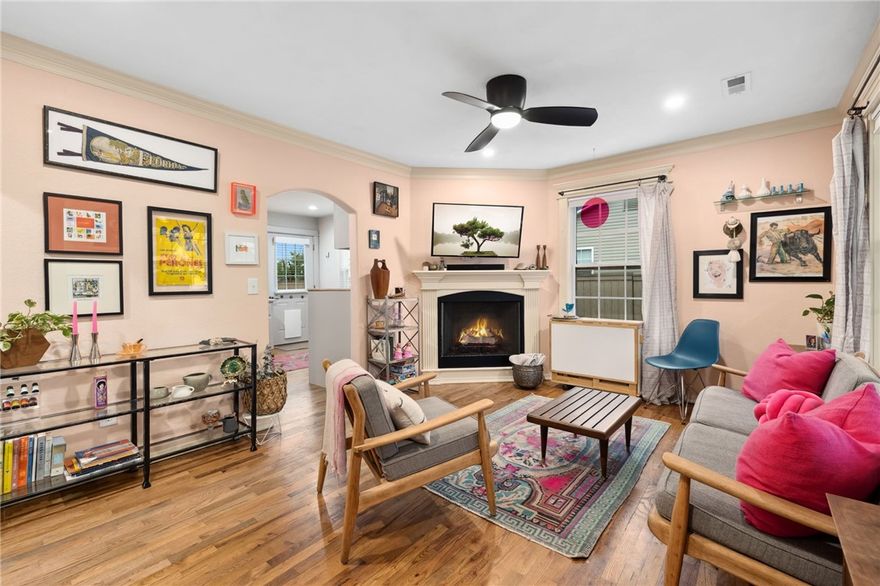 Experience the ease and enjoyment of living in this stylish 2-bedroom, 1-bathroom home located in the quiet Northwest quadrant of DT BV. Perfectly positioned for a modern lifestyle, you'll find yourself within steps of trendy restaurants, the Farmer’s Markets, Park Spring Park, Slaughter Pen Biking Trails and Crystal Bridges.  Inside, discover a welcoming atmosphere with a cozy fireplace, tons of natural light, well-appointed kitchen and a tankless hot water heater.  The backyard offers a private oasis for unwinding and low-maintenance living. Whether you're seeking a comfortable urban haven or a convenient base for your active life, this home delivers.