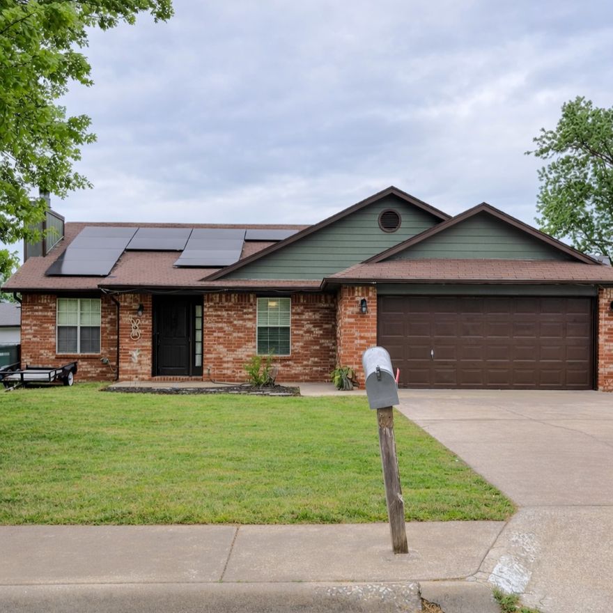 Beautifully updated home at 3807 W Locust St, Rogers, AR with easy access to I-49, located directly behind Reagan Elementary School and close to shopping, dining, Pinnacle Hills Promenade, and Walmart AMP. This carpet-free home features granite countertops, an extra bedroom, and fresh interior paint. Major upgrades include solar panels included at no additional cost, a water filtration system that conveys, water heater replaced 3 years ago, and an HVAC system only 1 year old. Move-in ready in a convenient Rogers location!