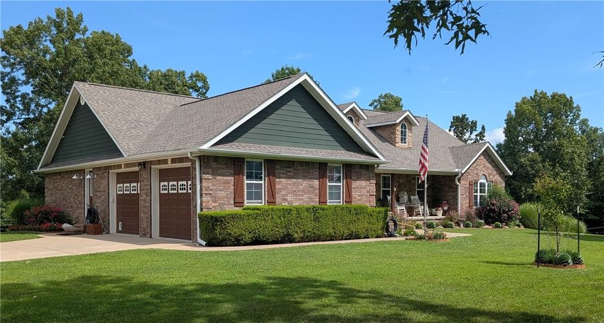 Beautiful 3-bedroom 3 bath all brick home on 11.54 acres only 10 minutes from Harrison, Arkansas!  Property includes a 30 x 50 shop building w/a nice 750 sq ft one bdr + one ba apartment that is great when friends and family come to visit or use it for an Air B&B located close to the Buffalo River!  This is a great hobby farm that has a barn with electric, loafing shed, year-round pond, a good mixture of pasture and woods. Plenty of room for a few cows and horses. This open split floor plan has beautiful hardwood, luxury vinyl plank and ceramic tile flooring, an abundance of cabinets and an inviting gas fireplace in the living room.  The full basement offers a huge game room with 2 bars, living room, bonus room that could be used as a fourth bedroom or media room.  This home has a ton of storage space both in the home and in the shop including RV port next to the shop. Generac home generator is installed for backup electricity.  Property has lots of updates, new appliances, secluded & paved driveway. A must see!!!!