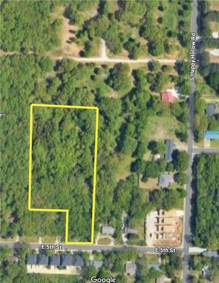 Approximately 3.28 acres of land just 10 minutes from the Fayetteville Square and University of Arkansas!  Located in a quiet area off E. Huntsville and Hwy 16 East, this wooded property is walking distance to Happy Hollow Elementary School and the Mt. Sequoyah Trail Head.  Utilities at the street, approximately 580 ft of depth.  RSF-4 Zoning currently allows for 13 single family homes on this lot.