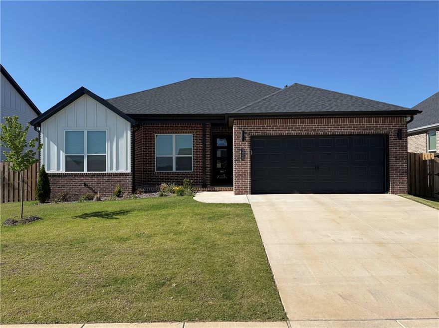 Pea Ridge welcomes you to its rapidly growing community. The Yorktown subdivision places you at the heart of it all, offering close proximity to schools, parks, and beautiful scenic views.This lot showcases the Sparrow Plan, where you're welcomed by LVP flooring and bright, airy touches that bring the home to life.The kitchen, living, and dining areas flow seamlessly together, with the kitchen offering ample storage, including a walk-in shelved pantry. Enjoy outdoor living with both covered front and back patios