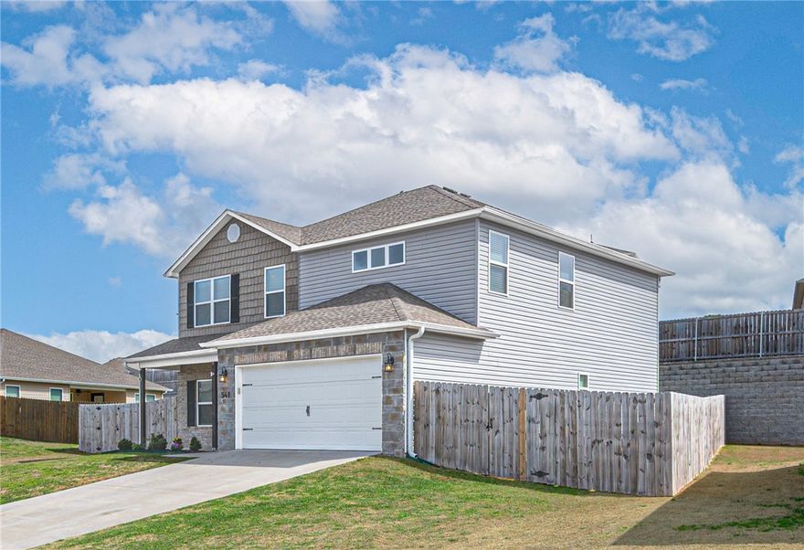 Great home in a sought-after area with wonderful community amenities! Enjoy paved walking trails that wind throughout the neighborhood and connect directly to Janie Darr Elementary School, allowing kids to walk or bike to school on the sidewalk trail. The community also features a shared green space and playground, perfect for gathering with neighbors or enjoying family walks and time outdoors.

Conveniently located near top schools, shopping, and dining—only about 5 miles to the Pinnacle Hills Promenade area. This two-story home offers 4 spacious bedrooms with large walk-in closets, 2.5 baths, and a very large bonus room upstairs that could serve as a bedroom, game room, or media room. The fenced backyard features a unique rock retaining wall that could be transformed into a charming courtyard-style outdoor space. Easy commute with approximately 9.5 miles to the Walmart Home Office and about 3 miles to J.B. Hunt Transport Services.