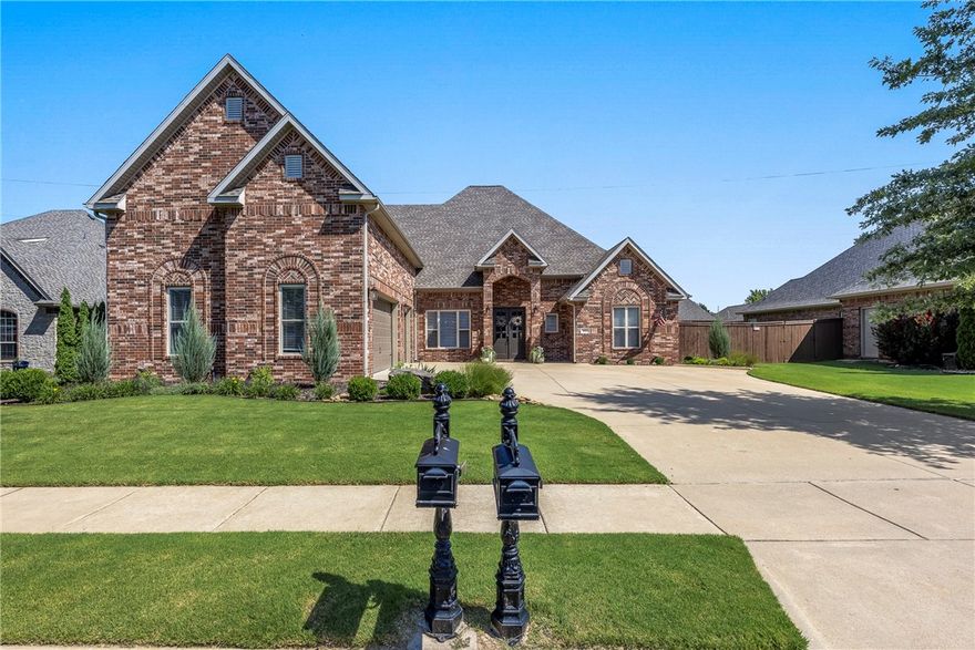 Refined Living in the Prestigious Lochmoor Club. Experience a home that blends sophistication and comfort in one of Bentonville’s most coveted neighborhoods. The thoughtfully designed split floor plan features three main-level bedrooms, soaring ceilings, and a seamless flow between formal and casual living spaces. The chef’s kitchen is enhanced with granite counters, stainless steel appliances, and abundant, freshly updated cabinetry. Upstairs, a private retreat awaits with a fourth bedroom and a versatile bonus room—perfect for a theater experience with the included screen and projector, or as a fifth bedroom. The outdoor living area boasts a spacious covered patio and basketball court for both recreation and relaxation. Modern conveniences such as a recirculating hot water system, and an irrigation system add to the ease of living. Residents of Lochmoor Club enjoy amenities including pools, tennis and volleyball courts, playgrounds, and a new pavilion— within walking distance to the Bentonville Community Center