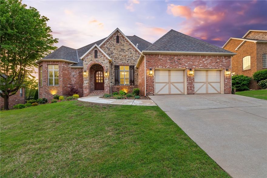 Fairway living at its finest! Discover this stunning golf-front home in Shadow Valley, where elegance greets you at the arched front door. Enjoy all-new flooring in the lower level and primary bedroom, along w/ fresh paint in the downstairs area. The main level features a new HVAC system and ducting.  Outside, a heated gunite pool and hot tub (2024) offer luxurious relaxation. Inside, find a sophisticated executive office, an expansive open living area, and a chef-inspired kitchen flowing into formal and informal dining spaces. Designed for entertaining, the home features a wraparound Trex deck with breathtaking views of the 5th fairway and spectacular sunsets. The lower level offers a fantastic second living area with a wet bar, three bedrooms, two full baths, and a bonus/media room. Enjoy outdoor gatherings all within the privacy of a fenced yard (installed 2023). A unique concrete storage room also serves as a secure safe room. This meticulously maintained home is brimming with upgrades – a must-see!
