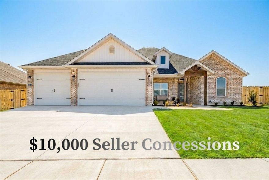 Welcome to the Pemberton Plan, a beautifully designed 4-bedroom, 2.5-bathroom split floor plan that blends style and functionality. The open-concept kitchen and living area create a warm and inviting space, perfect for gathering with family and friends. The primary suite is a private retreat, featuring a tray ceiling, a beautifully tiled shower, double sinks, and a spacious walk-in closet. Plus, enjoy the convenience of a 3-car garage. Don’t miss your chance to own a home in this sought-after community! Schedule your tour today! Pictures are of a similar plan and finish. Taxes are based on the land only. The builder is offering $7500 towards closing costs OR a rate buy-down. Also, there are preferred lender incentives available. For a limited time, the builder is offering an extra $2500 towards closing costs OR a gift card to Lowes or Amazon.