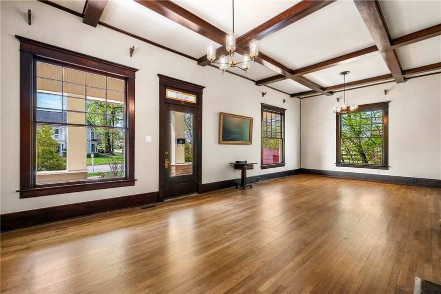 Built in 1913, this iconic Craftsman home is a rare find in downtown Bentonville, just a short walk to the Square. Thoughtfully restored, it retains its timeless character while offering the comfort of modern updates. Step inside to discover fresh paint throughout, new carpet upstairs, and beautifully renewed living spaces that balance historic detail with today’s conveniences.
Recent improvements include a new roof, new HVAC systems, and numerous interior updates that ensure peace of mind for years to come. With its inviting front porch, classic Craftsman lines, and private backyard oasis with pool, this home offers both charm and livability in one of the most sought-after locations in Northwest Arkansas.