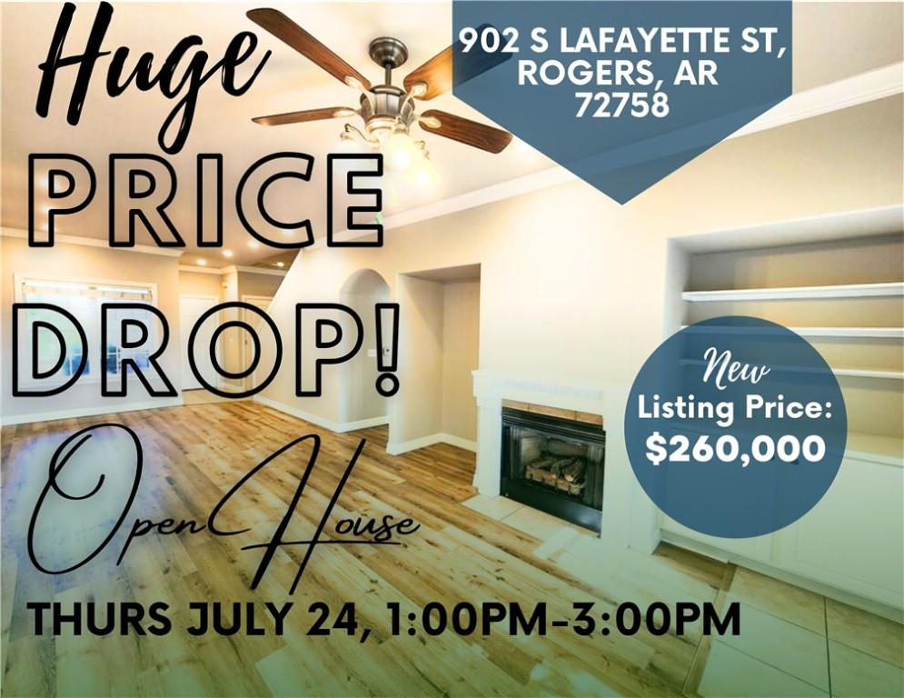 **Major Price Improvement!** The sellers are motivated and ready to make a moveāthis adjustment reflects their timeline, not the condition of the home. Take advantage of this rare opportunity to own a well-maintained property at an exceptional value.
Freshly Updated 4-Bedroom Condo in the Heart of Rogers!
Welcome to 902 S Lafayette Street, where low-maintenance living meets comfort and convenience! This spacious 4-bedroom, 2-bath condo has just been refreshed with brand-new carpet and interior paint, making it completely move-in ready. Whether you're looking for a home office, guest space, or bonus room, this flexible floor plan has room for it all.
Enjoy the ease of condo life with no yard work or exterior upkeepāgiving you more time to enjoy what matters most. Cozy up by the fireplace, cook with ease in the convenient kitchen, and take advantage plenty of closet space. This condo offers a rare blend of space, style, and simplicityāschedule your tour today and experience the benefits of carefree living!