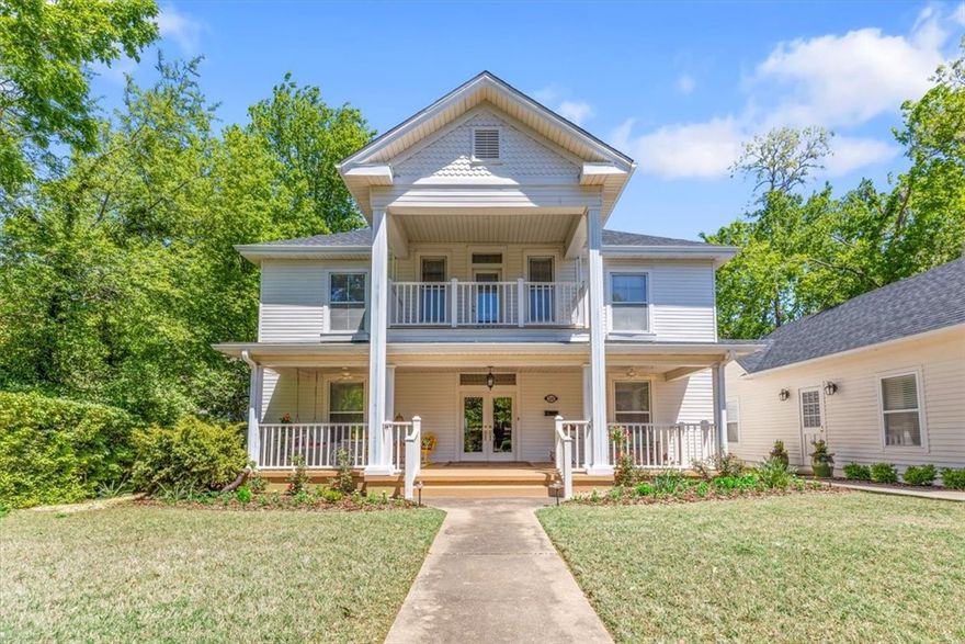 Welcome to this stunning 5br/3ba home located in the heart of Fayetteville's historical district. This home is situated on a half acre lot with plenty of space for outdoor activities and relaxation. The house features a 2 car garage with a workshop. Hardwood floors through out, an unfinished attic for tons of storage, new roof, surround sound, and tankless hot water heater to ensure a comfortable and modern living experience. With two walk in pantries, you'll have plenty of space for all of your culinary needs. Updated primary bedroom/bathroom, 2 living areas and a formal dining room.  This house is truly a gem offering a blend of modern updates and historical charm with close proximity to the Razorback Greenway, downtown, shopping, and restaurants.  Don't miss out on the opportunity to call this place your home. New roof in 2022 and new tankless hot water heater. Washer, dyer, refrigerator, kitchen island, and entry way closets, convey.