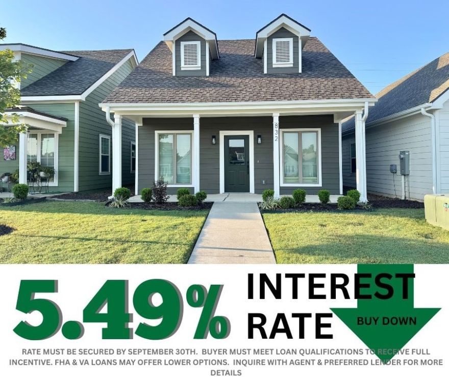 5.49% INTEREST RATE/BUY DOWN! Unbeatable location near Crystal Bridges Museum, the Alice Walton School of Medicine, Downtown Bentonville & Walmart’s new campus. Enjoy a vibrant community with top-tier amenities, including a clubhouse, pool, pickleball court, dog park, yard maintenance & access to the countries top premier mountain biking trails. Faulkner floor plan boasts LVP flooring, crown molding, blinds, ample storage & quality throughout. The living room & dining area offer a seamless open floor plan, perfect for entertaining, with abundant natural light & smooth flow into the chef’s kitchen. Chef’s kitchen features 3cm granite countertops, Frigidaire stainless steel appliances, refrigerator, a pantry, tons of storage & abundant natural light. Spacious primary suite includes a perfect ensuite bathroom with walk-in tile shower, double sinks, & large walk-in closet. Patio perfect for entertaining! Oversized garage with ample storage. Staged home at 915 Heights.