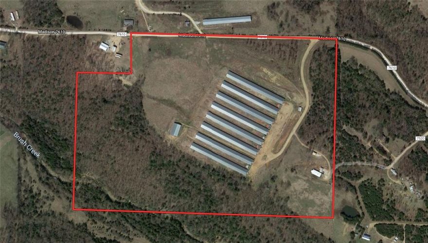 Looking for a money maker? Here it is! Gross income $500k annually, natural gas, public water backup to well water. 40k water storage, multiple updates, new well pump in 2019. George's contract for large (7.2 pound) birds. Farmhouse has been updated, has central heat and air, and feels spacious and functional. Barns are all 46x520 built in 2011. America needs farmers and here is your chance. Please don't enter the farm without an appointment and accompanied by an agent. Farmers maintain biosecurity for good animal welfare. Thank you!