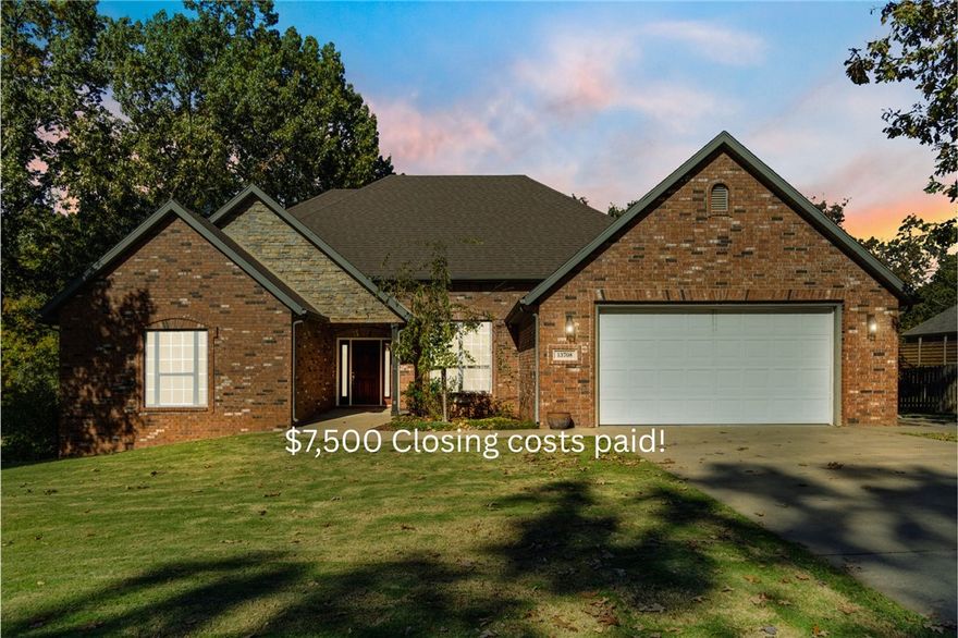 Stunning All-Brick Home on 1 Acre, Minutes from Downtown Rogers! The sprawling layout is designed for comfort and flow. You’ll be immediately captivated by the spacious, light-filled split-bedroom floor plan, featuring luxurious granite countertops that anchor the heart of the home. Step outside onto the deck, to your private oasis for relaxation or entertaining. must-see! Includes a valuable one (1) year home warranty package for total peace of mind and $7,500 closing costs. Instant Equity as well! This home is listed below its professional appraised value, meaning you build equity from day one of ownership. A smart investment opportunity that won't last long. For the aspiring chef, this home offers an exciting opportunity: it's already plumbed for a gas cooktop, making an easy conversion from the current electric cooktop to your dream setup! Plus, enjoy the comfort of newer carpet and fresh, neutral paint throughout!