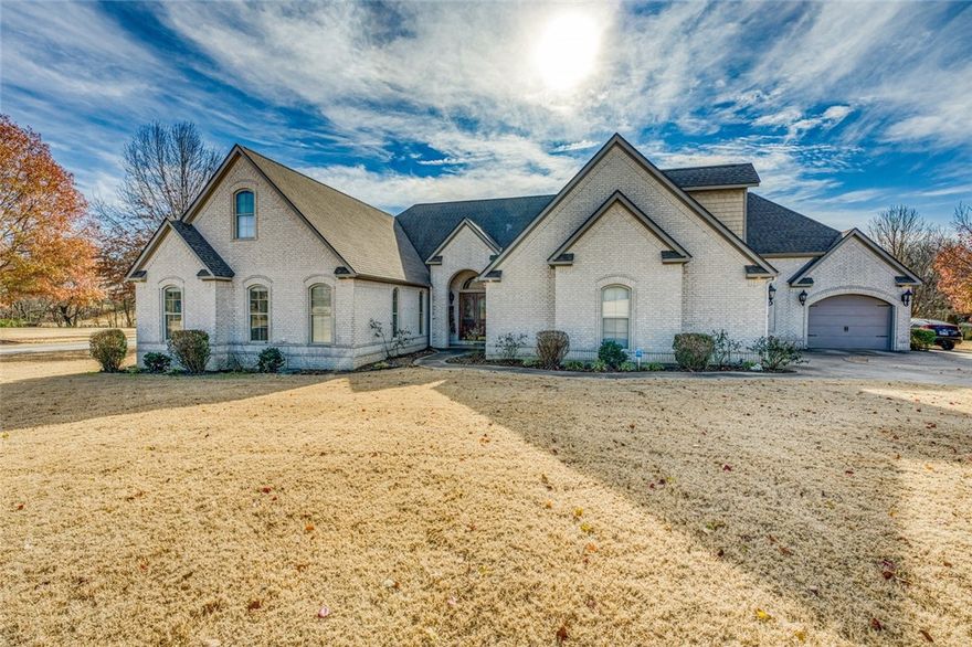 Located in The Vineyards is this exquisite 4,250 sqft custom estate that features 3 large bedrooms - all 3 have an ensuite full bath, a bonus room (or 4th bedroom or theatre/game room), a home office or nursery or workout room, 3 full baths, 2 half baths, mostly on one level & lays perfectly on 2.23 acres. Superior quality of construction throughout the home. The kitchen is unforgettable. Features include; granite tops, 2 ovens, gas and electric cooktops, pot filler, 2 drawer style dishwashers, 2 pantries and a 12 ft long island to host friends and family around. Exterior features; irrigation, fenced area for pets, kids or that future pool oasis you have been dreaming of, 3 garage spaces with one being a tandem pull through providing room for a 4th vehicle, composite decking and professional landscaping. Additional features; security system, gas fireplace, new roof in 2019, new in 2021; Andersen windows in LR and KIT, 2 hot water heaters, 2  HVAC units and more!