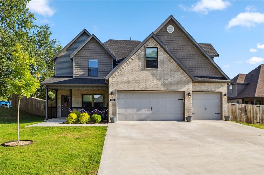 Modern Home with Keyless Entry, 6 Bedrooms, Pool, and Outdoor Living! Welcome to this one-of-a-kind home featuring keyless entry and located in a highly sought-after subdivision. Ideally located about 20 minutes from both Walmart Home Office and Pinnacle Hills in Rogers. Just a few years old, this beautifully maintained property offers 6 spacious bedrooms, 3.5 bathrooms, and a 3-car garage, blending convenience, comfort, and luxury, and hardwood ceramic tile. Inside, enjoy custom cabinetry, granite countertops, and a walk-in closet in the primary suite. The open-concept living area centers around a cozy fireplace, perfect for gatherings or quiet nights in. Step outside to your personal retreat on a .43-acre lot with an inground saltwater pool, hot tub, and a outdoor cooking area designed for entertaining and relaxation. Washer, dryer, refrigerator, and pool equipment will convey with an acceptable offer. This home is a rare find with upscale amenities and thoughtful upgrades throughout schedule your showing today!