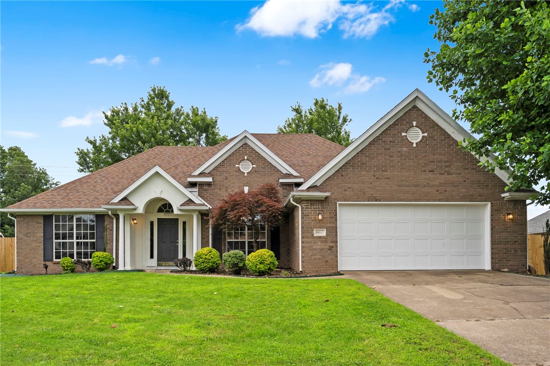 Tucked away on a quiet cul-de-sac, this beautifully updated, all brick, 3-bed/2-bath home offers comfort, style, and convenience in the heart of NWA! Just minutes from the Razorback Greenway, I-49, Hwy 71B, Pinnacle Hills, and Fayetteville—location doesn’t get better than this! Inside, soaring and elegant tray ceilings in the formal dining room, breakfast nook, and primary suite add charm. Enjoy cozy evenings by the double-sided fireplace situated between the expansive, natural light-filled living room and kitchen area (which is complete with custom cabinets and flooring)! The recently remodeled primary bath features an oversized marble walk-in shower with dual shower-heads, along with double closets. Step outside to a shady, private backyard with a new extended deck-perfect for relaxing or entertaining & fence w/double-gate access. Additional highlights include crown moulding, updated wiring & plumbing fixtures, abundant storage in the floored attic, and more. Don’t miss this rare gem blending luxury and location!