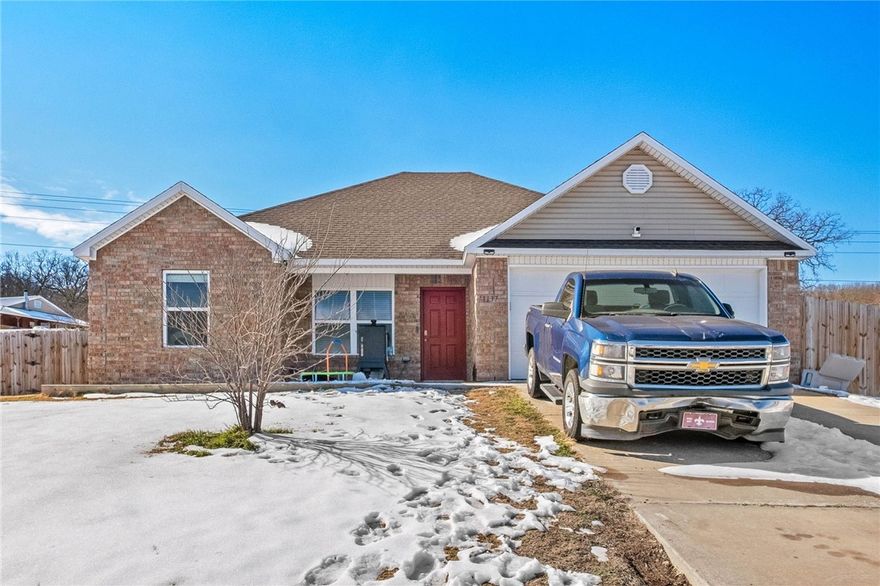 This 1,516 sq. ft. well-maintained four-bedroom, two-bathroom brick residence is situated in the Oakleaf Manor Subdivision in Elkins and was constructed in 2018. The property features a spacious eat-in kitchen open to the living area & is equipped with a pantry, ideal for both dining and entertaining. The primary bedroom includes a private en-suite bathroom with a walk-in closet. A security system with cameras is negotiable, while the recently installed solar panels will be fully paid off at closing. Additional amenities include a water softener, window blinds, pantry, new garbage disposal, new vinyl plank flooring, privacy fencing, and annual HVAC servicing. Please note that the above-ground pool will be removed prior to closing. For further information or to schedule a viewing, please contact us. RD-eligible area, this home may qualify for 0% down