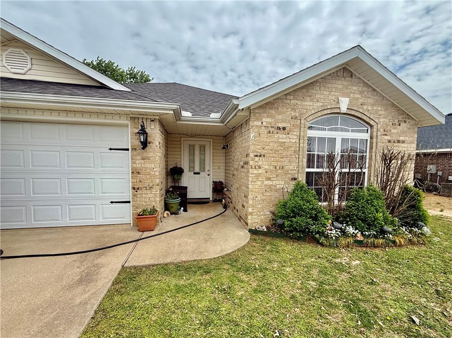 3 bedroom 2 bath home in Centerton with a wonderful backyard Oasis to include a pool, a deck and pergola covered patio for your private enjoyment or entertaining. This home has a split floor plan. Primary bathroom has 2 walk in closets and a good sized walk in shower and double vanities. Refrigerator to convey as well as washer and dryer. Laundry room off kitchen. 12 x 8 Best Way Power Steel above ground pool. New hot water heater 2023, Roof installed 2016. Heater replaced 2022