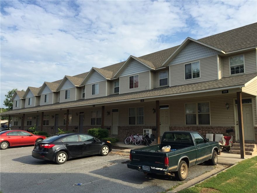 Back on the Market! 10 Unit Townhouse Complex in Excellent location just off of Hwy 102 on the East side of Centerton with Bentonville Schools. 7 2 bedroom (2.5) bath units and 3 3 Bedroom (2.5) bath units with large parking lot with plenty of parking. Excellent opportunity for market application and rental increases.