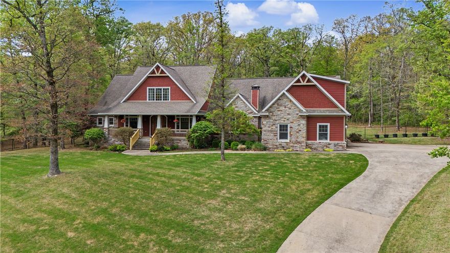 Perched atop a beautifully landscaped, nearly 2-ac hilltop lot in prestigious Bridlewood Estates, this stunning Craftsman-style residence offers an exceptional blend of luxury, comfort & privacy. Designed for everyday living & elegant entertaining, gourmet kitchen with premium JennAir appliances, spacious living areas & refined entertaining spaces including two butlers' pantries.
Thoughtfully designed floor plan offers 4bd rooms, including a private guest suite upstairs, along with 3 full bathrooms & 2 half bathrooms. Primary suite, located on the main level is a true retreat featuring a spa-inspired bath with soaking tub for ultimate relaxation. Large private office, formal dining area, separate space with fireplace, expansive screened-in porch provide additional spaces to work, unwind & enjoy a peaceful setting. Outdoor living is equally impressive with automated heated in-ground pool, hot tub, covered patio, & firepit area surrounded by mature trees & landscaping. Just moments from Sassafras Winery & Vineyard.