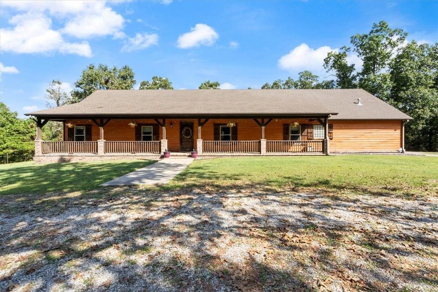 Welcome to your personal retreat just minutes from town! This spacious 4BR/3Bath home offers the perfect blend of comfort, convenience and luxury--set on 5 secluded acres for peace and privacy. Multiple features include a Bonus Room for entertainment, a dedicated office for remote work or quiet study, a walk-in pantry with easy kitchen access, a built-in mud area for everyday convenience and an in-home safe room for peace of mind for your family's safety. Additionally the interior walls are insulated for enhanced soundproofing and energy savings complimented by the radiant floor heating! Finally topped off with an in ground mineral pool for low maintenance luxury and relaxation.