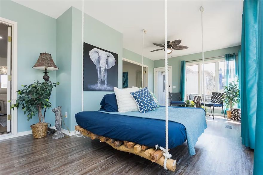 Experience comfort, charm, and convenience in this beautifully appointed 3-bedroom, 2-bath home, ideally positioned with a gentle view of the golf course. Offered fully furnished and truly move-in ready, this home is designed for effortless living and easy entertaining.

Step into the bright and airy sunroom, highlighted by a cozy swing bed—the perfect retreat for morning coffee, reading, or relaxing after a long day. The expansive family room provides ample space for gatherings, while the adjoining dining area creates an inviting setting for shared meals and memorable moments.

Located just minutes from I-49 in a welcoming golf-front neighborhood, it offers both convenience and a peaceful setting.

The backyard overlooks the 14th tee box of Dogwood Hills Golf Course, with a short golf-cart ride to the clubhouse. The Back 40 bike trail runs just behind the home, offering direct access to one of the area’s most popular outdoor amenities.

Home is also available unfurnished.