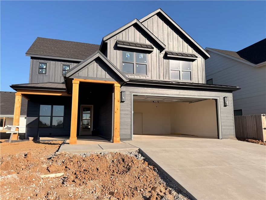 Welcome to Meadow Brook in SW Rogers! Great community in the best location! This plan features 3-4 bedrooms (2 flex spaces either bedroom 2 or study option as well as upstairs bedroom 4 or bonus room). All bedrooms have walk-in closets with plenty of storage! Downstairs you will find the primary bedroom. Great layout with open kitchen/living room area. Kitchen has large island to sit up to 6 bar stools, built-in gas cook top, built-in oven and microwave, large pantry, and eat in dining area. Primary bedroom feature en suite bathroom with soaking tub, walk-in shower, his and hers separate vanities, and large closet with lots of built-ins. Bedrooms 2, 3 & 4/bonus room are upstairs along with a full bathroom. Enjoy the evenings grilling on the covered back patio! Can't beat location being only minutes to shopping, dining, groceries stores, and only steps to the Razorback Greenway Trail.