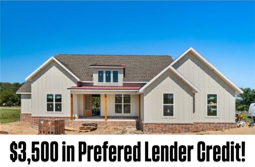 Buyer Incentive: Offering $3,500 in preferred lender credit. Another stunning new construction coming to Whitetail Estates! The 4 bdrm, 2 bath, modern farmhouse situated on a 1+ acres estate lot, complete 11/14, will showcase custom finishes throughout. The perfect, split floorplan w/ Kitchen/Dining open to Living Room, floor to ceiling hearth w/ built-ins, butlers pantry, dedicated office, custom cabinetry w/ lighting, mudroom w/ lockers & Primary suite w/ designer closet are only part of what makes this home spectacular. Other amenities include: LED lighting, LVP flooring, 3cm granite/quartz, Zip system, tankless instant hot water heater, whole house electrical surge protector and pre-wired for whole house generator. Don't miss out on making this next Whitetail Estates home yours!