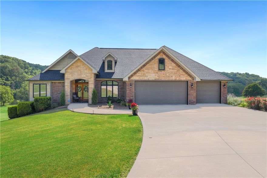 Opportunity to own a stunning primary residence and 5,250sf shop nestled on 2.78 acres. Inside, custom hickory wood floors and cabinets through the entire home. The main residence features an office, 2 utility rooms - 1 on each level, and a formal dining room. The lower level has a professionally installed sound system, kitchen space, and walk-out patio. Upgrades include a new roof and gutters in 2023, and 1 of 2 AC units in 2022. 2 50-gallon hot water heaters, smart controls on HVAC and security, whole house water treatment system, oversized 3 car garage, a backyard designed for a pool and climate controlled storage room ideal for pool equipment. The expansive shop has a finished loft with a full bath and kitchen, a specially enforced high-strength driveway and 14x14 garage doors to accommodate large vehicles. The shop's exterior mirrors the home to complement the entire property. The Seller is also offering up to $800 towards a home warranty.
*Some photos digitally staged & painted to show variations