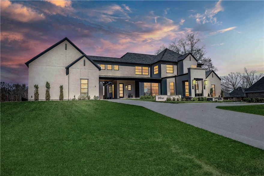 Witness the perfection of this spectacular custom built contemporary home, available for the first time. Designed by a Bentonville Architect and built in 2021 by a Fayetteville luxury builder. Located within 3 miles from the Bentonville Square, Crystal Bridges Museum and Wal-Mart’s new corporate office, and nestled on 1.41 private acres. Exquisite details abound in the selections of fixtures, finishes, appliances, and smart home technology. The master chef’s kitchen with butler’s pantry, Subzero refrigerator, induction cooktop, Wolf double ovens and 2 dishwashers with ample seating and an open concept are unparalleled for entertaining. Marvel at the state-of-the-art home technology such as the automated interior and exterior accent lighting, Racchio irrigation system, My-Q garage, four zone whole home audio and the whole home Generac Generator. The Windsor Pinnacle Select Windows provide full glass views of the private estate and unsurpassed energy ratings. There truly is nothing that compares.